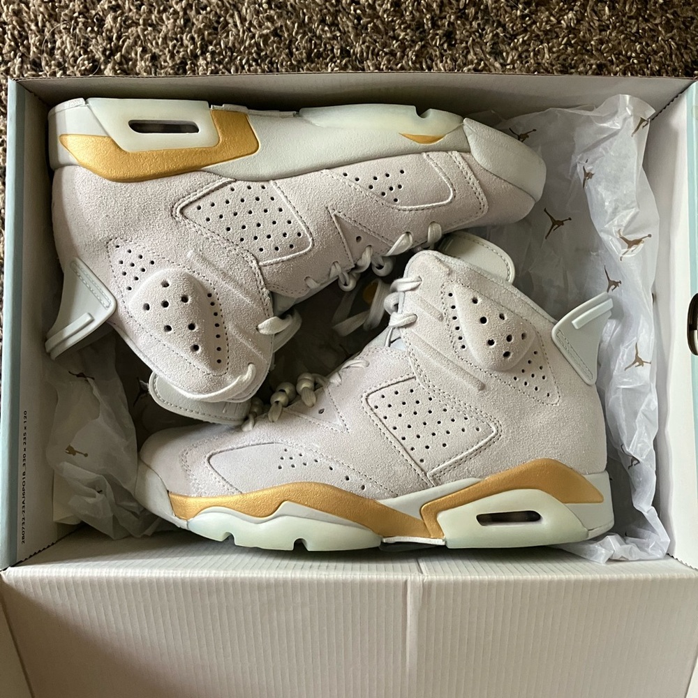 AIR JORDAN 6 RETRO CRAFT “PARIS OLYMPICS PEARL” 7.5 WMNS WITH OG BOX WORN 1x.